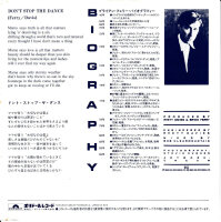 Bryan Ferry – Dont Stop The Dance (Promo) (Japan)